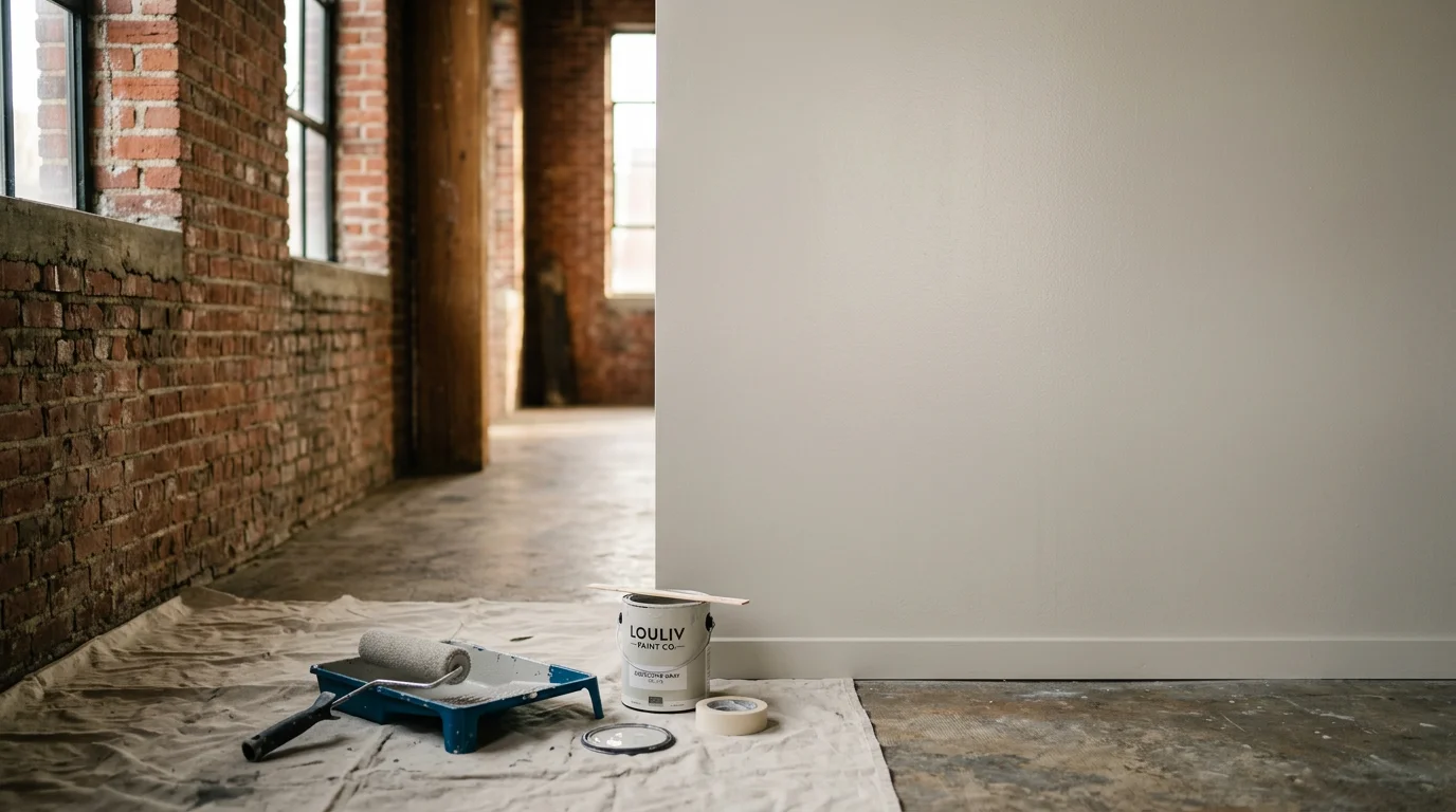 Freshly painted interior wall in a residential home